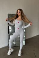 Komplet damski BG Mamba | jasny szary melanż