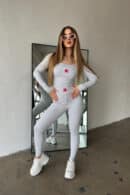 Komplet damski BG Mamba | jasny szary melanż