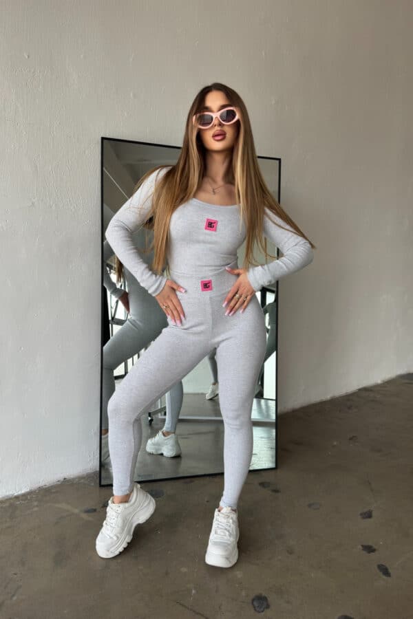 Komplet damski BG Mamba | jasny szary melanż