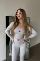 Komplet damski BG Mamba | jasny szary melanż