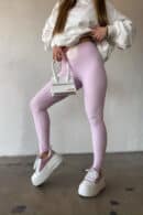 Legginsy damskie BG Fitme | jasny róż