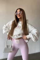 Legginsy damskie BG Fitme | jasny róż