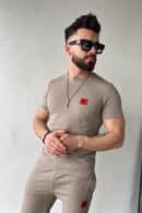 T-Shirt męski BG Klaus | ciemny beż