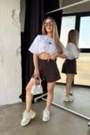 Szorty damskie BG Bills | gorzka czekolada