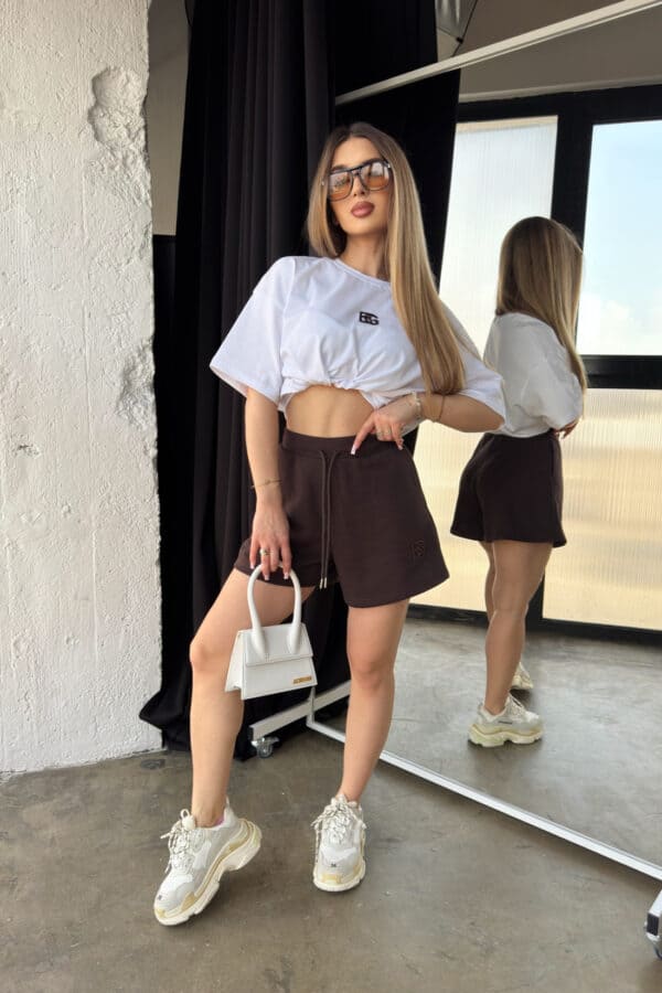 Szorty damskie BG Bills | gorzka czekolada