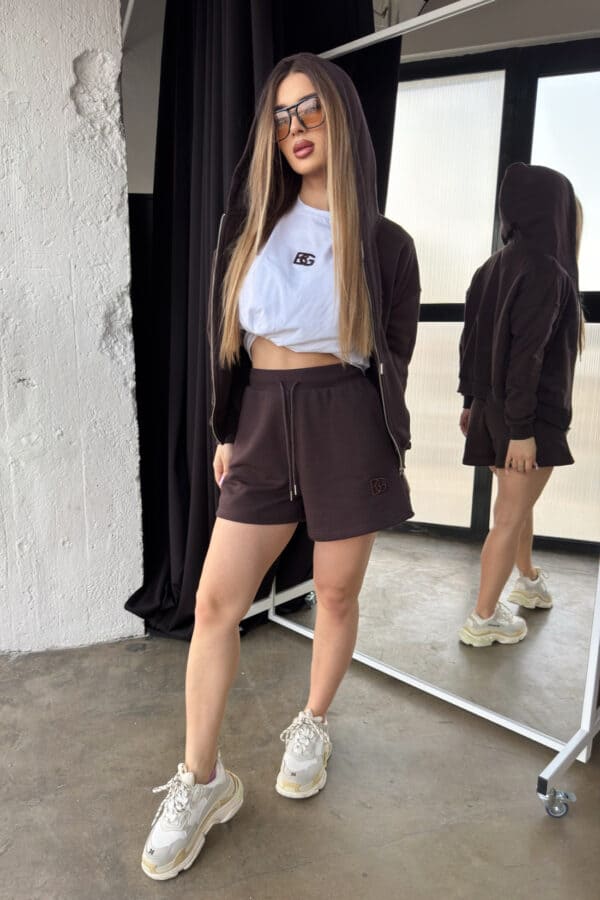 Szorty damskie BG Bills | gorzka czekolada