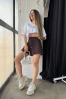 Szorty damskie BG Bills | gorzka czekolada