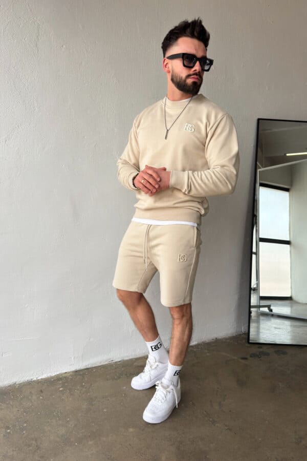 Szorty męskie BG Shazam | jasny beż