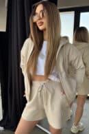 Szorty damskie BG Bills | jasny beż