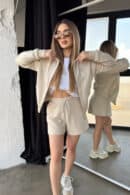 Szorty damskie BG Bills | jasny beż