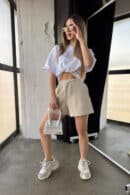 Szorty damskie BG Bills | jasny beż