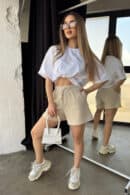 Szorty damskie BG Bills | jasny beż