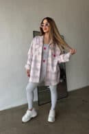 Koszula damska BG Sunshine | szary-różowy