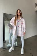 Koszula damska BG Sunshine | szary-różowy