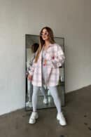 Koszula damska BG Sunshine | szary-różowy