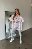 Koszula damska BG Sunshine | szary-różowy