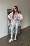 Koszula damska BG Sunshine | szary-różowy