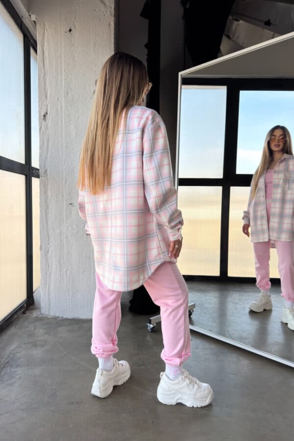 Koszula damska BG Sunshine | szary-różowy