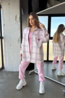 Koszula damska BG Sunshine | szary-różowy