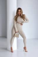 Legginsy damskie BG Taste | jasny beż