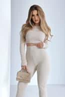 Legginsy damskie BG Taste | jasny beż