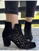 Botki ażur czarne zamsz Exquisite 1184 Botki ażur czarne zamsz Exquisite 1184