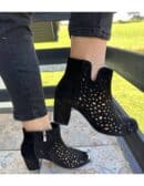 Botki ażur czarne zamsz Exquisite 1184 Botki ażur czarne zamsz Exquisite 1184