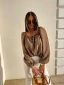 Bluzka LAURA – brązowa