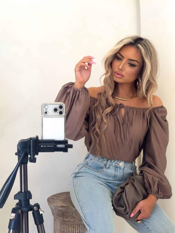 Bluzka LAURA – brązowa