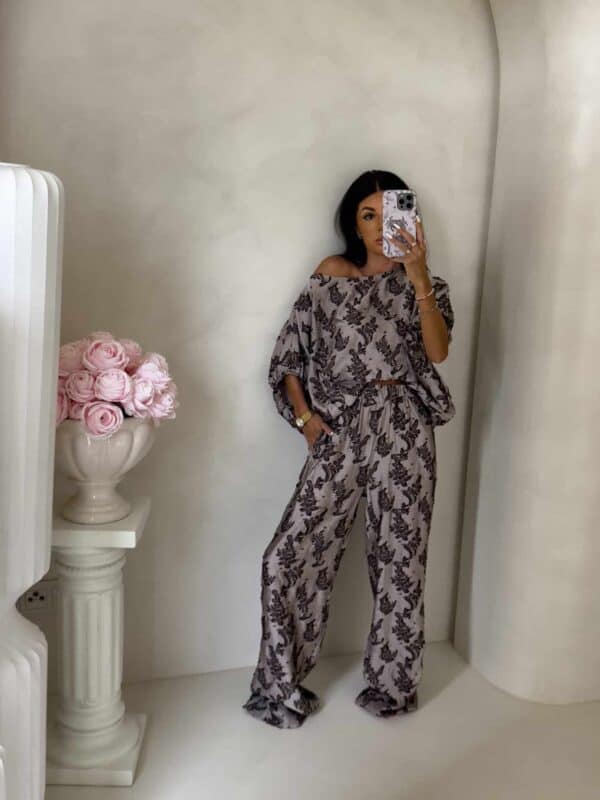 Komplet LUXE print ornament – kawowy Komplet LUXE print ornament – kawowy