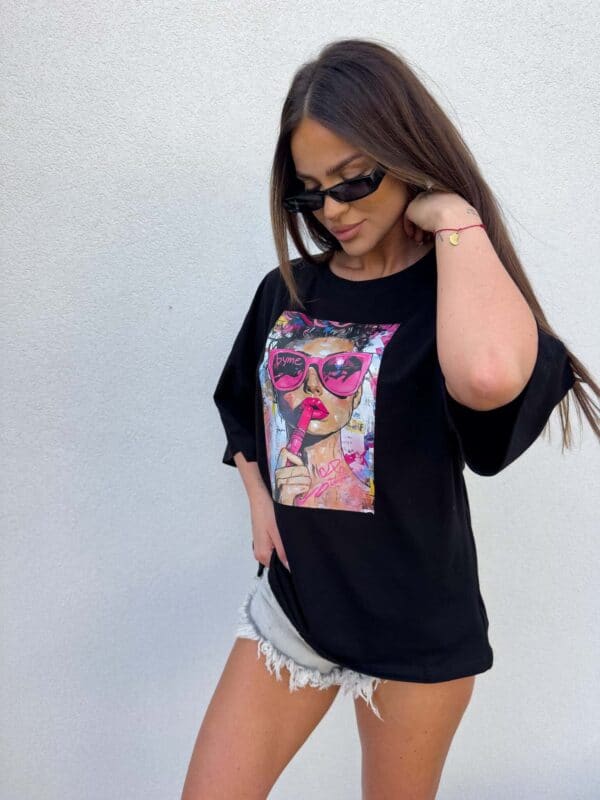 T-shirt PINK - czarny