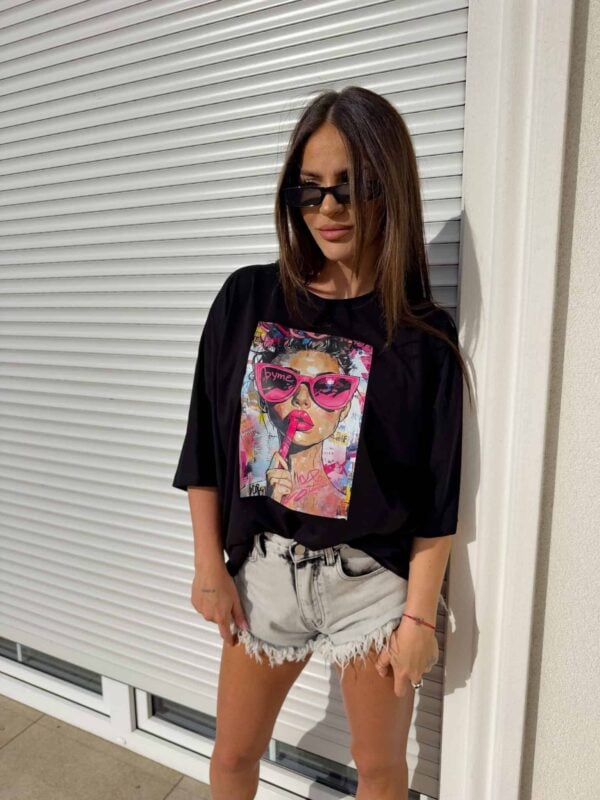 T-shirt PINK - czarny