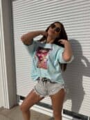 T-shirt PINK - błękitny