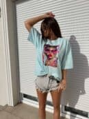 T-shirt PINK - błękitny