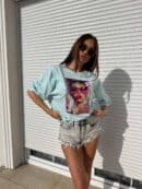 T-shirt PINK - błękitny