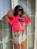 T-shirt PINK - neon róż