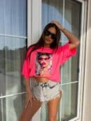 T-shirt PINK - neon róż