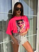 T-shirt PINK - neon róż