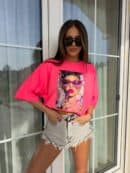 T-shirt PINK - neon róż