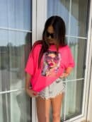 T-shirt PINK - neon róż