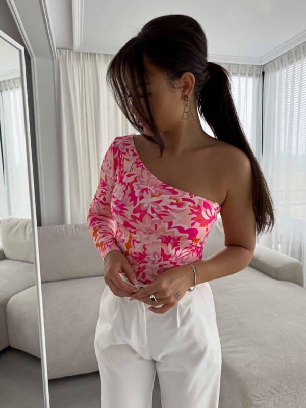 Bluzka CINTIA print - różowa