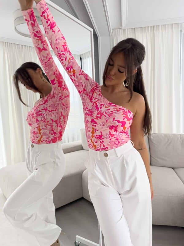 Bluzka CINTIA print - różowa