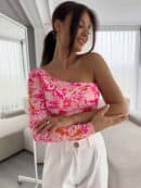 Bluzka CINTIA print - różowa