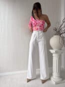 Bluzka CINTIA print - różowa