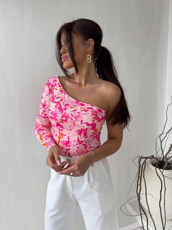 Bluzka CINTIA print - różowa