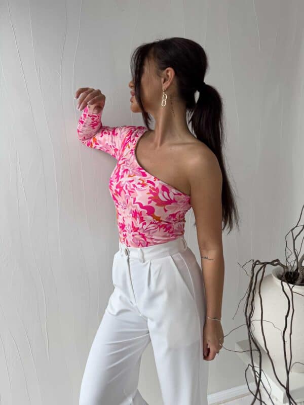 Bluzka CINTIA print - różowa