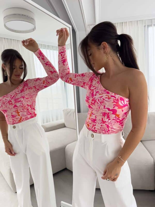 Bluzka CINTIA print - różowa