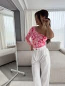 Bluzka CINTIA print - różowa