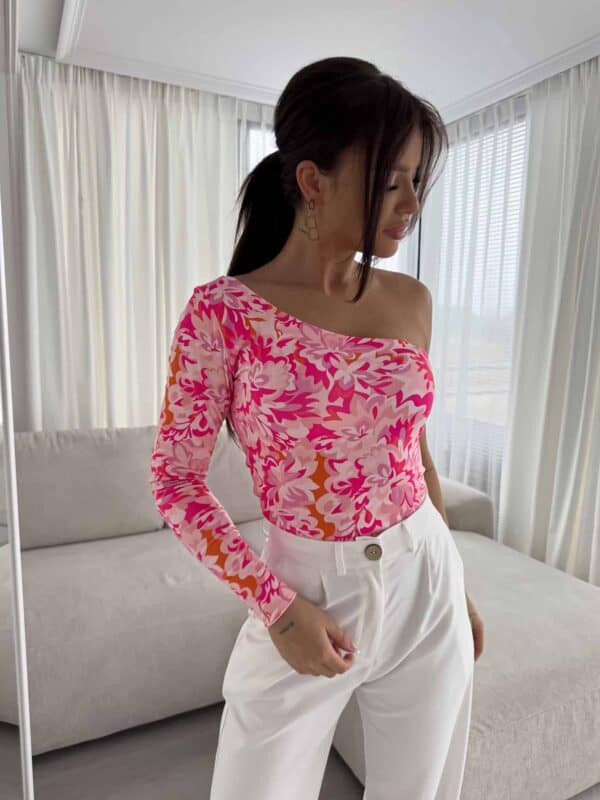 Bluzka CINTIA print - różowa