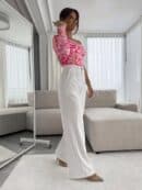 Bluzka CINTIA print - różowa